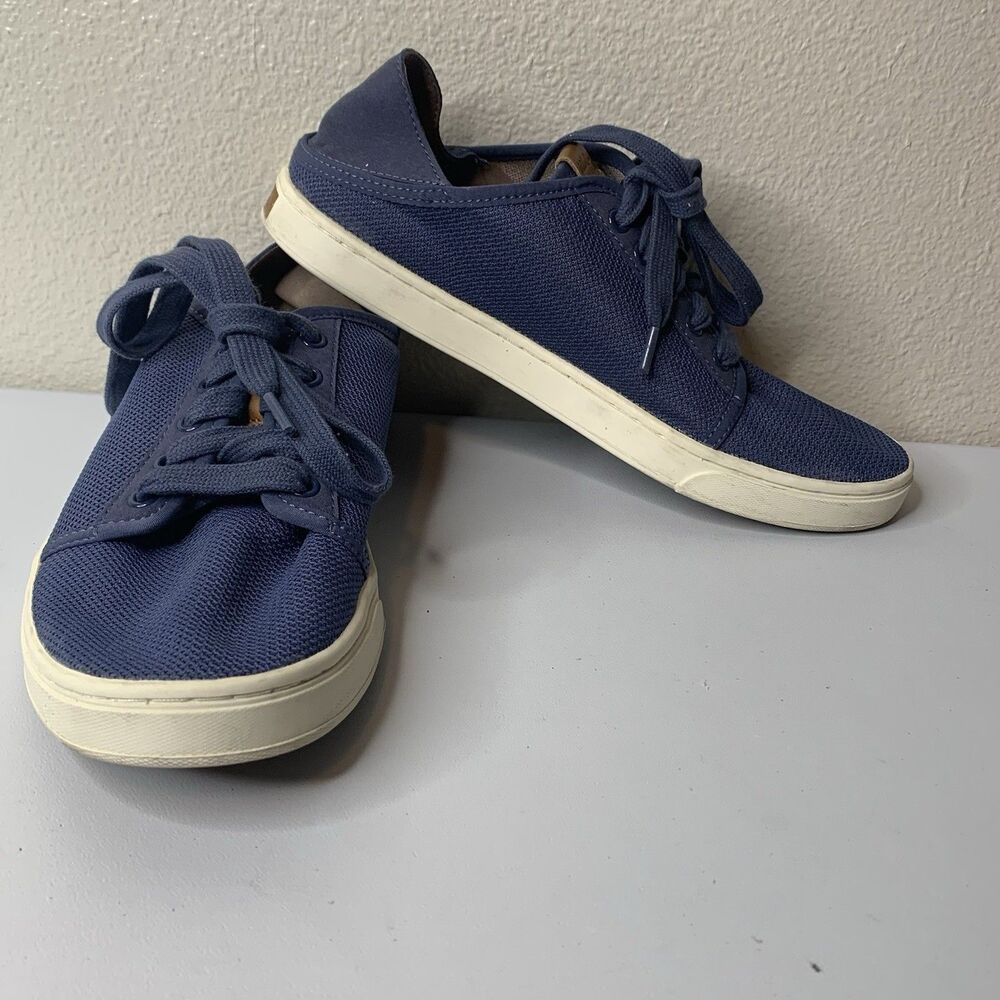 Olukai Women’s Sz 8.5 Sneakers Pehuea Li Blue Lace Up Comfort Shoes Fold Down